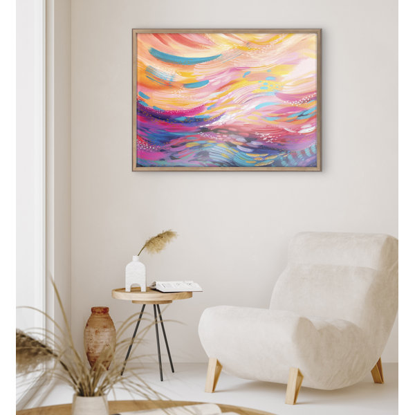 Orren Ellis Brushstrokes 90 by Jessi Raulet Floater Frame Graphic Art